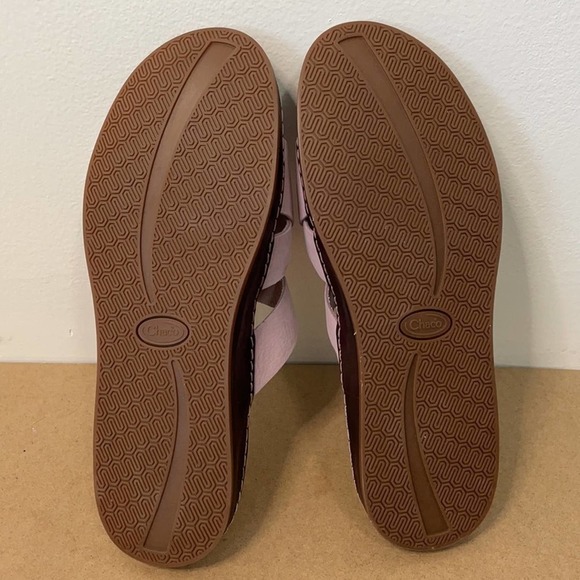 Chaco Wayfarer Mauve Pink Criss Cross Slides Sandals Size 11 - Picture 7 of 9